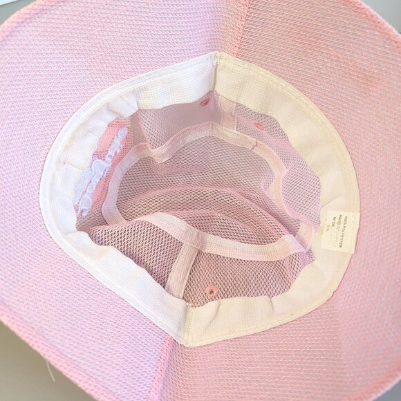 Reworked Upcycled Light Pink Mesh Bucket Hat Hot To Go Embroidered Patch - Picture 4 of 4